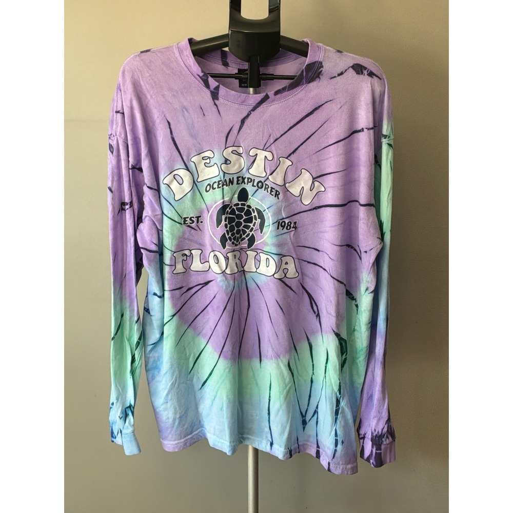 Sunsations Destin Florida Shirt Mens 2XL Tie Dye Sea Turtle Beach Coastal Y2K